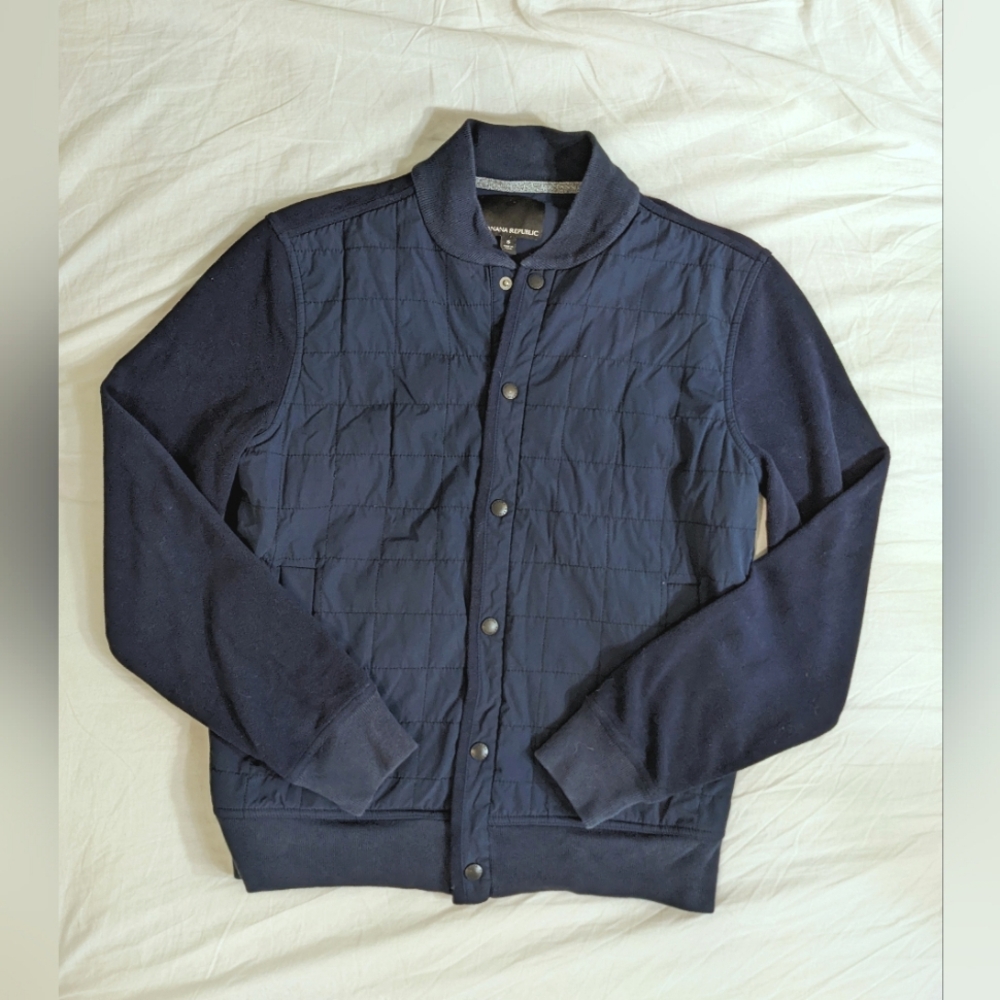 Banana Republic Fleece Bomber Button Up